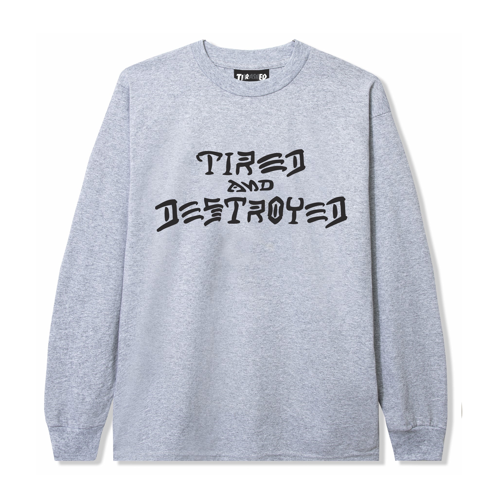 DESTROYED LS TEE HEATHER GREY – tired skateboards